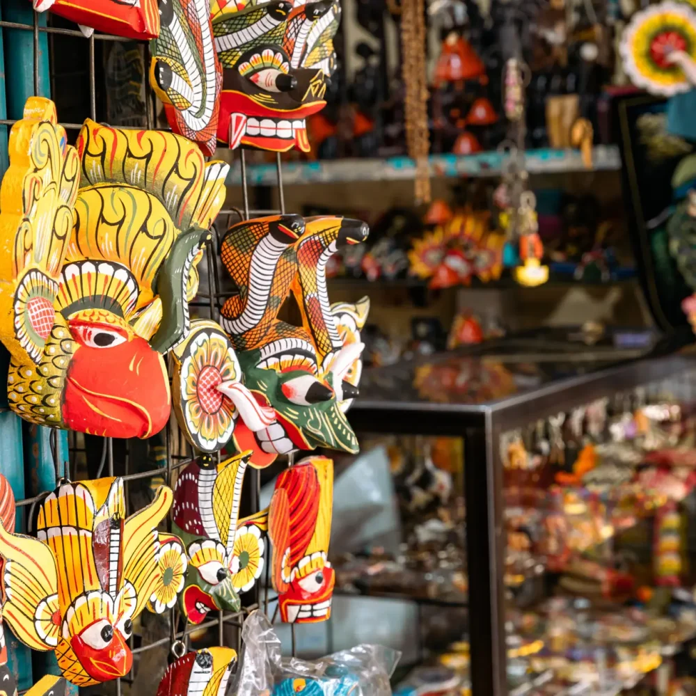 Sri Lankan traditional handcrafted goods for sale in a shop at Kandy market. Sri Lanka. Sri Lankan traditional handcrafted goods for sale in a shop at Kandy market. Sri Lanka.